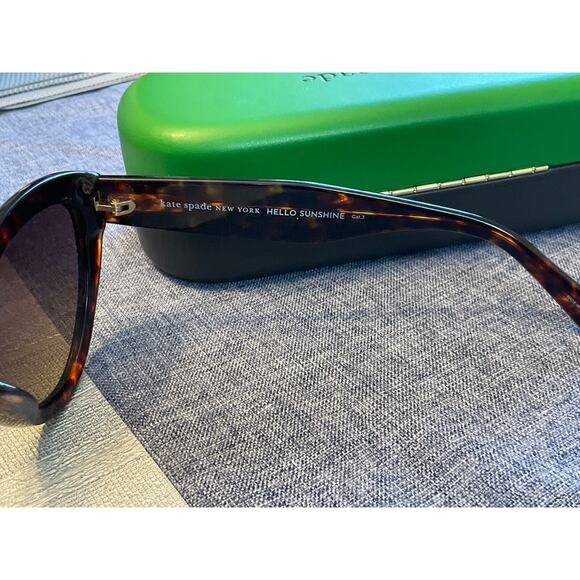 KATE SPADE MARLAH CAT EYE TORTOISE SHELL FRAME SUNGLASSES $175 MSRP - Picture 9 of 14